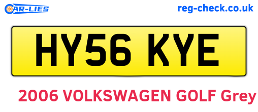 HY56KYE are the vehicle registration plates.