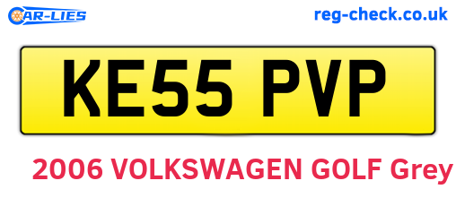 KE55PVP are the vehicle registration plates.