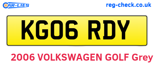 KG06RDY are the vehicle registration plates.