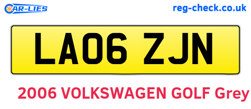 LA06ZJN are the vehicle registration plates.