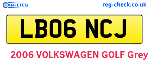 LB06NCJ are the vehicle registration plates.