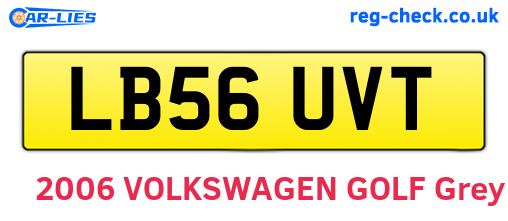 LB56UVT are the vehicle registration plates.