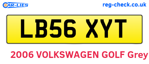 LB56XYT are the vehicle registration plates.