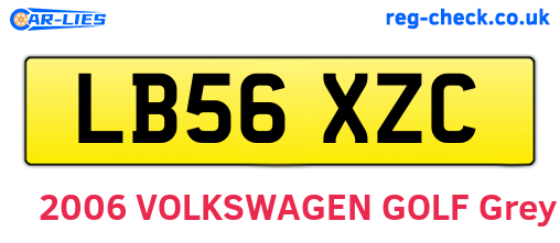 LB56XZC are the vehicle registration plates.
