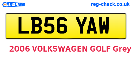 LB56YAW are the vehicle registration plates.