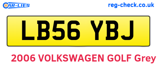 LB56YBJ are the vehicle registration plates.