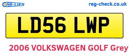 LD56LWP are the vehicle registration plates.
