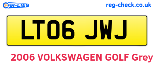 LT06JWJ are the vehicle registration plates.