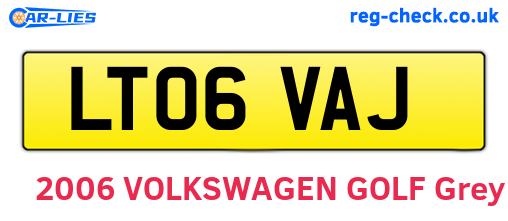 LT06VAJ are the vehicle registration plates.