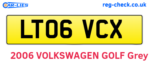 LT06VCX are the vehicle registration plates.