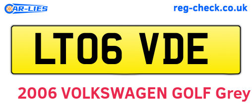 LT06VDE are the vehicle registration plates.