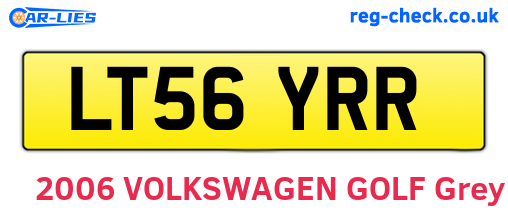 LT56YRR are the vehicle registration plates.