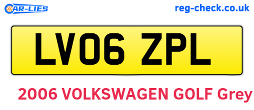 LV06ZPL are the vehicle registration plates.
