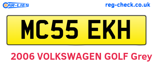 MC55EKH are the vehicle registration plates.