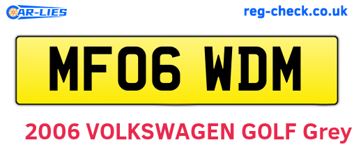 MF06WDM are the vehicle registration plates.
