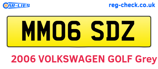 MM06SDZ are the vehicle registration plates.