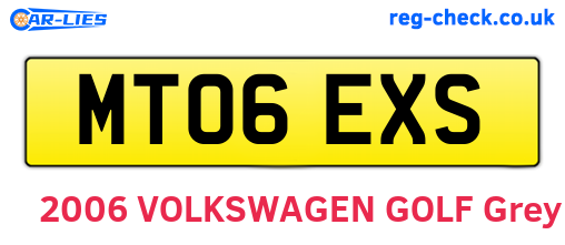 MT06EXS are the vehicle registration plates.