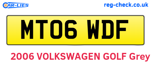 MT06WDF are the vehicle registration plates.