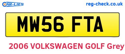 MW56FTA are the vehicle registration plates.