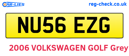 NU56EZG are the vehicle registration plates.