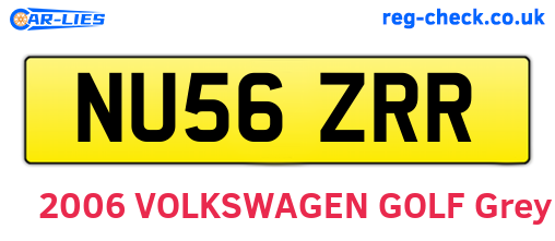 NU56ZRR are the vehicle registration plates.