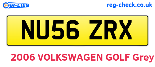 NU56ZRX are the vehicle registration plates.