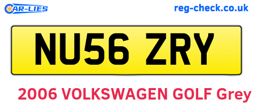 NU56ZRY are the vehicle registration plates.