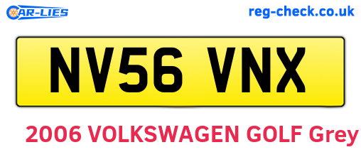 NV56VNX are the vehicle registration plates.