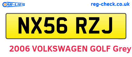 NX56RZJ are the vehicle registration plates.