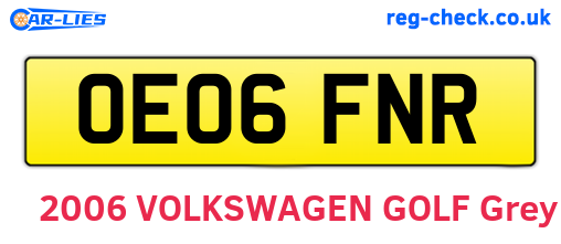 OE06FNR are the vehicle registration plates.