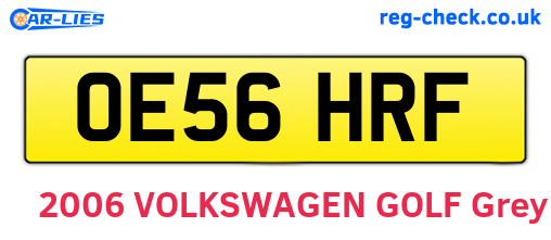 OE56HRF are the vehicle registration plates.
