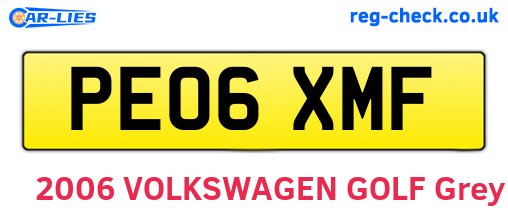 PE06XMF are the vehicle registration plates.