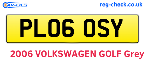 PL06OSY are the vehicle registration plates.
