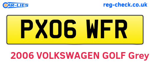 PX06WFR are the vehicle registration plates.