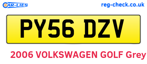 PY56DZV are the vehicle registration plates.
