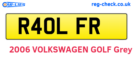 R40LFR are the vehicle registration plates.
