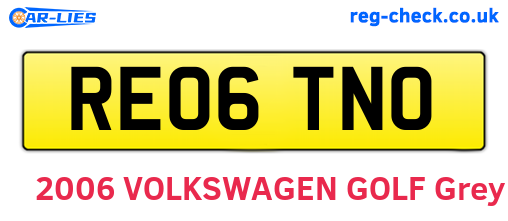 RE06TNO are the vehicle registration plates.