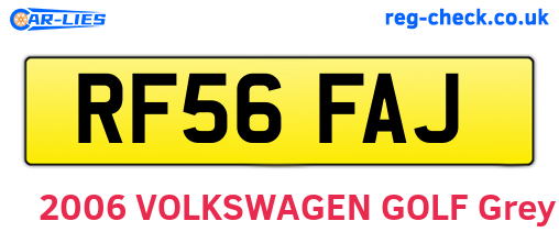 RF56FAJ are the vehicle registration plates.