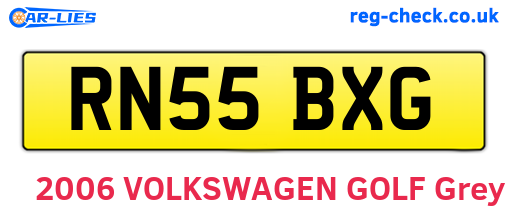 RN55BXG are the vehicle registration plates.
