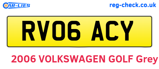 RV06ACY are the vehicle registration plates.