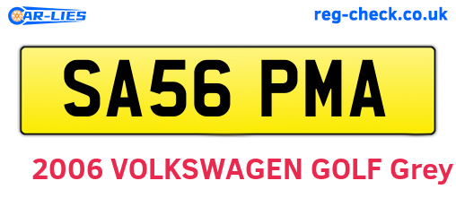 SA56PMA are the vehicle registration plates.