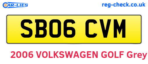 SB06CVM are the vehicle registration plates.