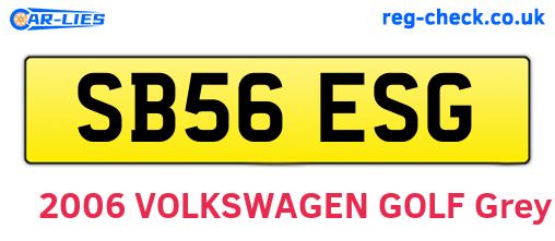 SB56ESG are the vehicle registration plates.