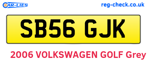 SB56GJK are the vehicle registration plates.