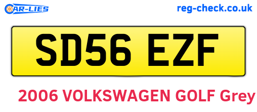 SD56EZF are the vehicle registration plates.