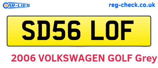 SD56LOF are the vehicle registration plates.