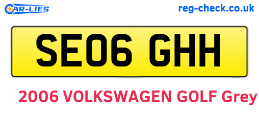 SE06GHH are the vehicle registration plates.