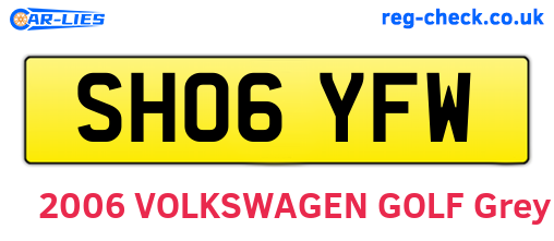 SH06YFW are the vehicle registration plates.