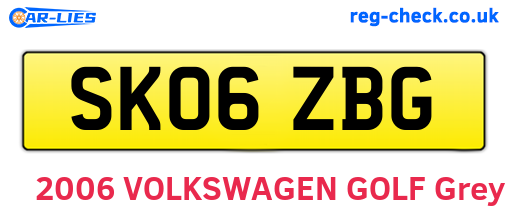 SK06ZBG are the vehicle registration plates.