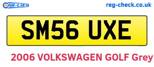 SM56UXE are the vehicle registration plates.